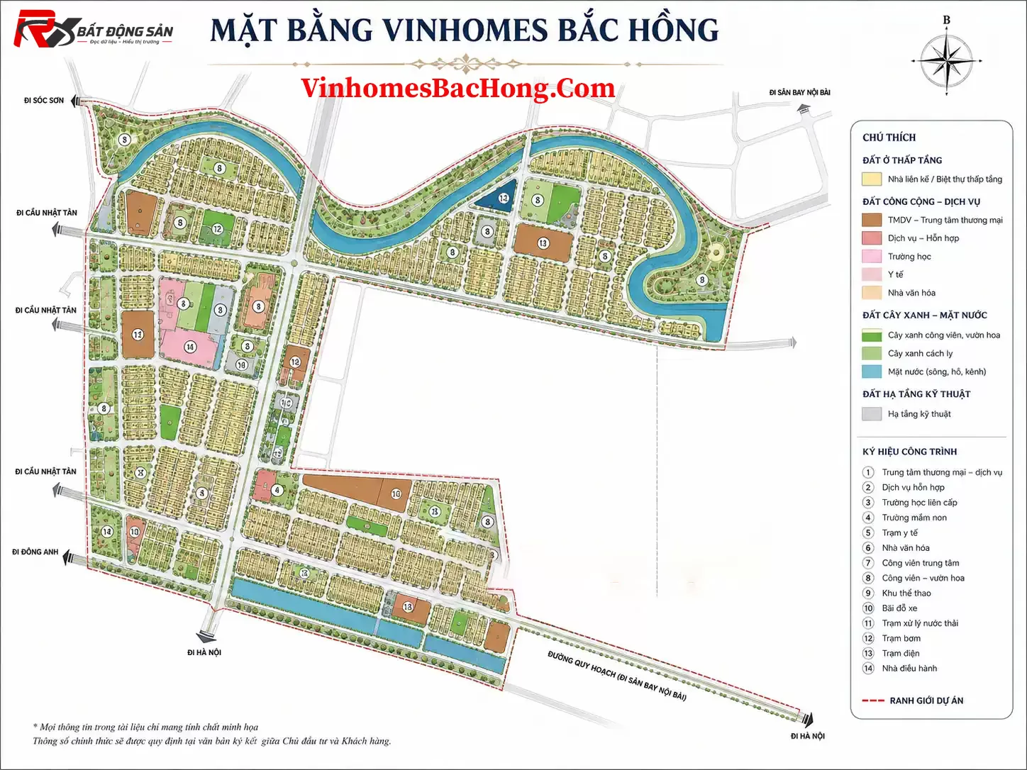 Mặt bằng tổng thể dự án Vinhomes Bắc Hồng